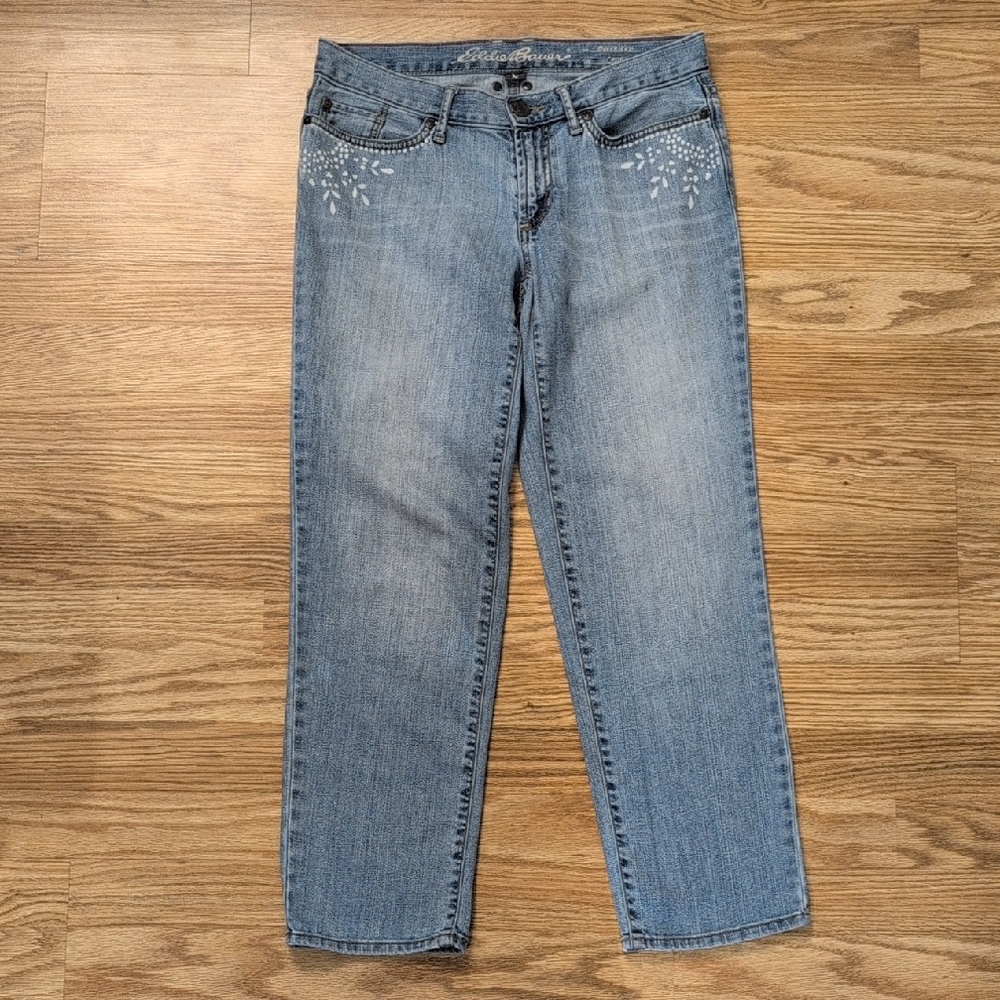 Eddie Bauer Light Blue Denim Boyfriend Crop Jeans